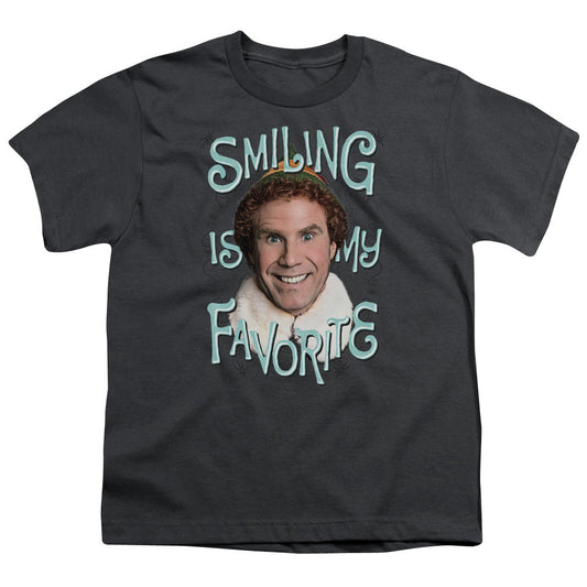 Elf Smiling Kids Youth T Shirt Charcoal Officially Licensed