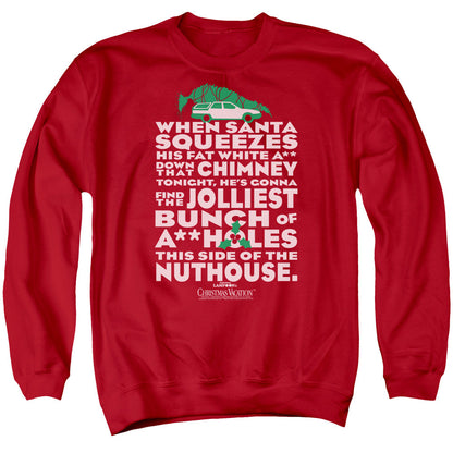 Christmas Vacation Jolliest Bunch Mens Crewneck Sweatshirt Red Officially Licensed
