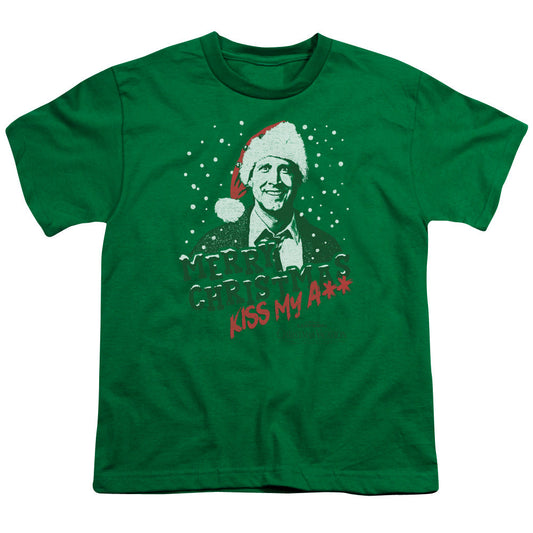 Christmas Vacation Merry Christmas Kids Youth T Shirt Kelly Green Officially Licensed