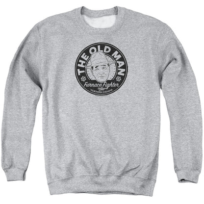 A Christmas Story The Old Man Mens Crewneck Sweatshirt Athletic Heather Officially Licensed