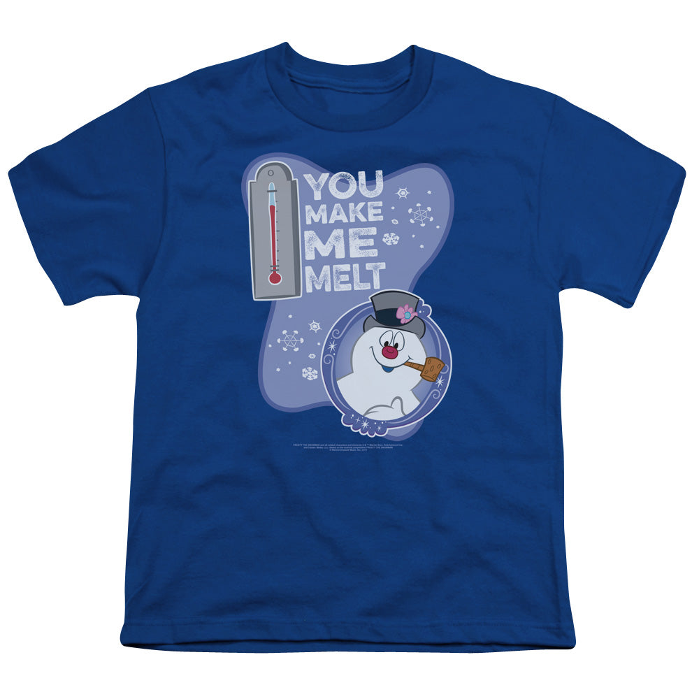 Frosty The Snowman Melt Kids Youth T Shirt Royal Blue Officially Licensed