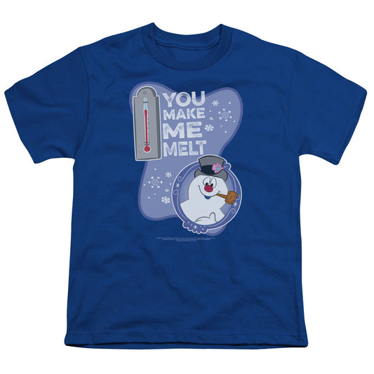 Frosty The Snowman Melt Kids Youth T Shirt Royal Blue Officially Licensed