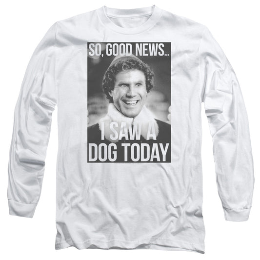 Elf Must Love Dogs Mens Long Sleeve Shirt White Officially Licensed Officially Licensed