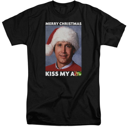 Christmas Vacation Merry Kiss Mens Tall T Shirt Black Officially Licensed