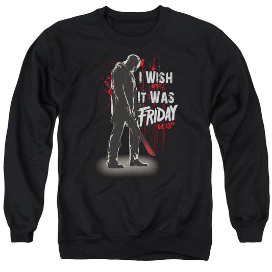 Friday The 13Th I Wish It Was Friday Mens Crewneck Sweatshirt Black