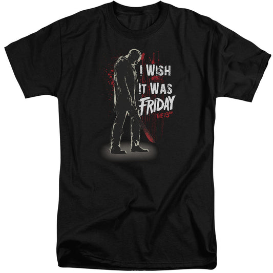 Friday The 13Th I Wish It Was Friday Mens Tall T Shirt Black Officially Licensed