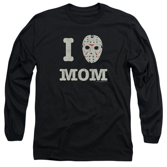 Friday The 13Th Mommas Boy Mens Long Sleeve Shirt Black Officially Licensed Officially Licensed