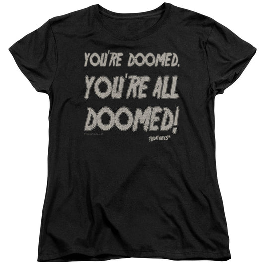Friday The 13th Doomed Womens T Shirt Black Officially Licensed