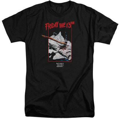 Friday The 13Th Axe Poster Mens Tall T Shirt Black Officially Licensed