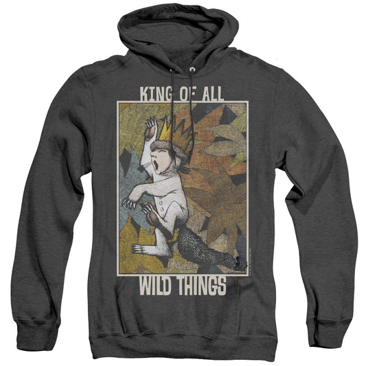 Where The Wild Things Are King Of All Wild Things Heather Mens Hoodie Black Officially Licensed