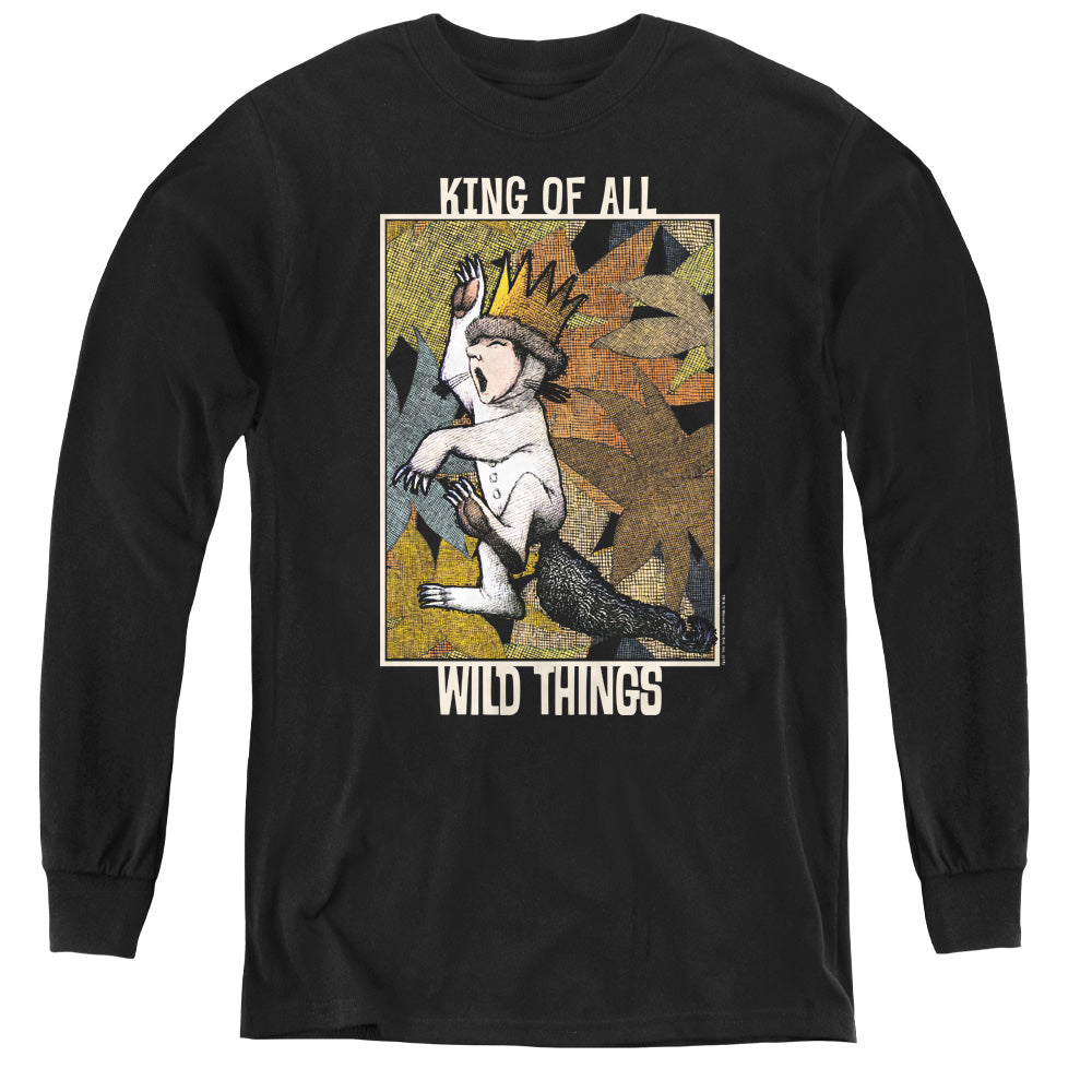 Where The Wild Things Are King Of All Wild Things Long Sleeve Kids Youth T Shirt Black Officially Licensed
