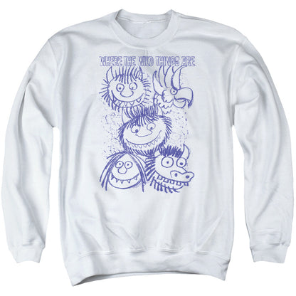 Where The Wild Things Are Wild Sketch Mens Crewneck Sweatshirt White Officially Licensed