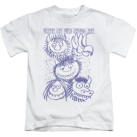 Where The Wild Things Are Wild Sketch Juvenile Kids Youth T Shirt White Officially Licensed
