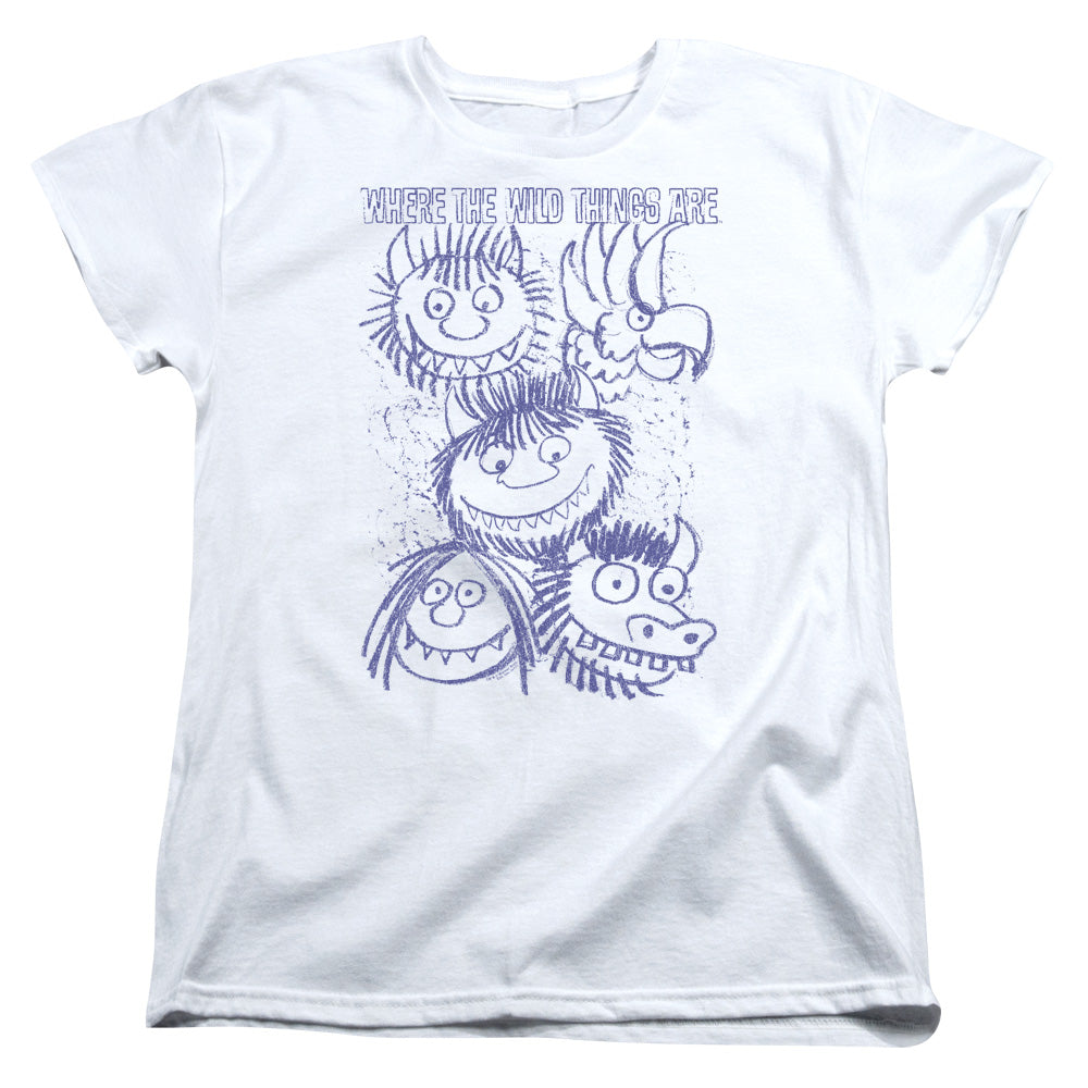 Where The Wild Things Are Wild Sketch Womens T Shirt White Officially Licensed