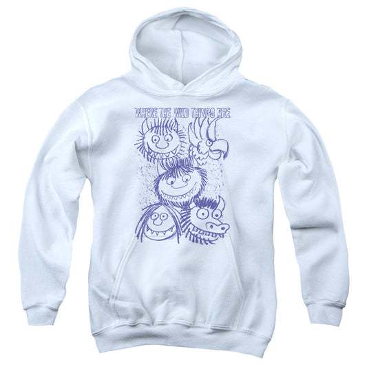 Where The Wild Things Are Wild Sketch Kids Youth Hoodie White Officially Licensed