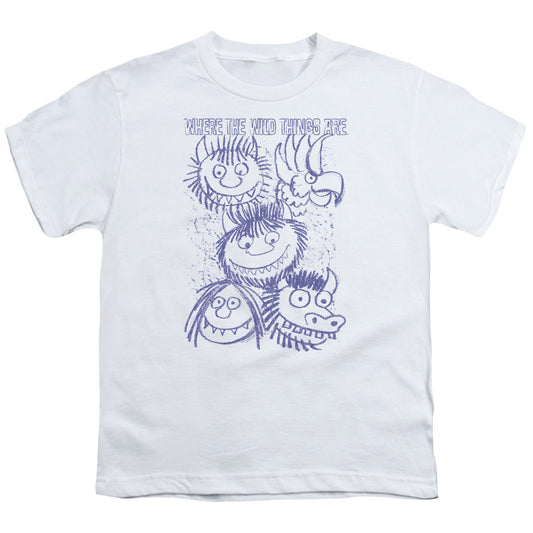 Where The Wild Things Are Wild Sketch Kids Youth T Shirt White Officially Licensed