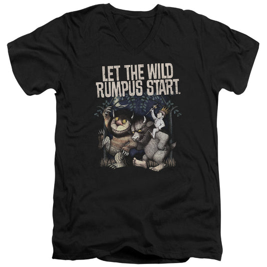 Where The Wild Things Are Wild Rumpus Mens Slim Fit V-Neck T Shirt Black Officially Licensed