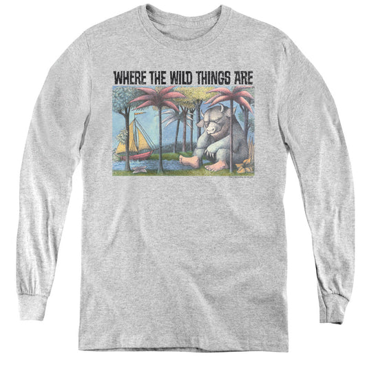 Where The Wild Things Are Cover Art Long Sleeve Kids Youth T Shirt Athletic Heather Officially Licensed