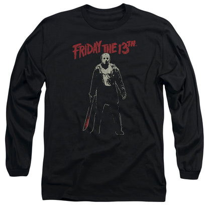 Friday The 13Th Chchch Ahahah Mens Long Sleeve Shirt Black Officially Licensed Officially Licensed