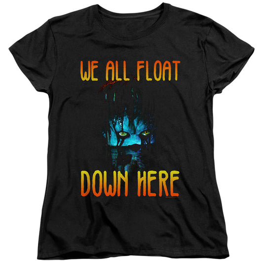 IT We All Float Down Here Womens T Shirt Black Officially Licensed