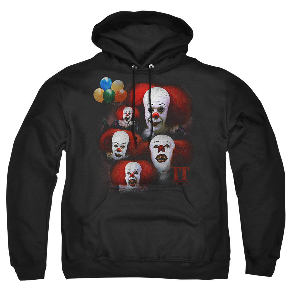 It 1990 Many Faces Of Pennywise Mens Hoodie Black Officially Licensed