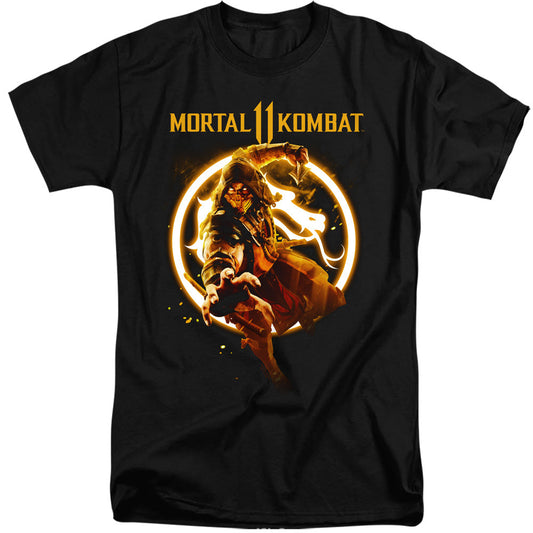 Mortal Kombat 11 Scorpion Flames Mens Tall T Shirt Black Officially Licensed