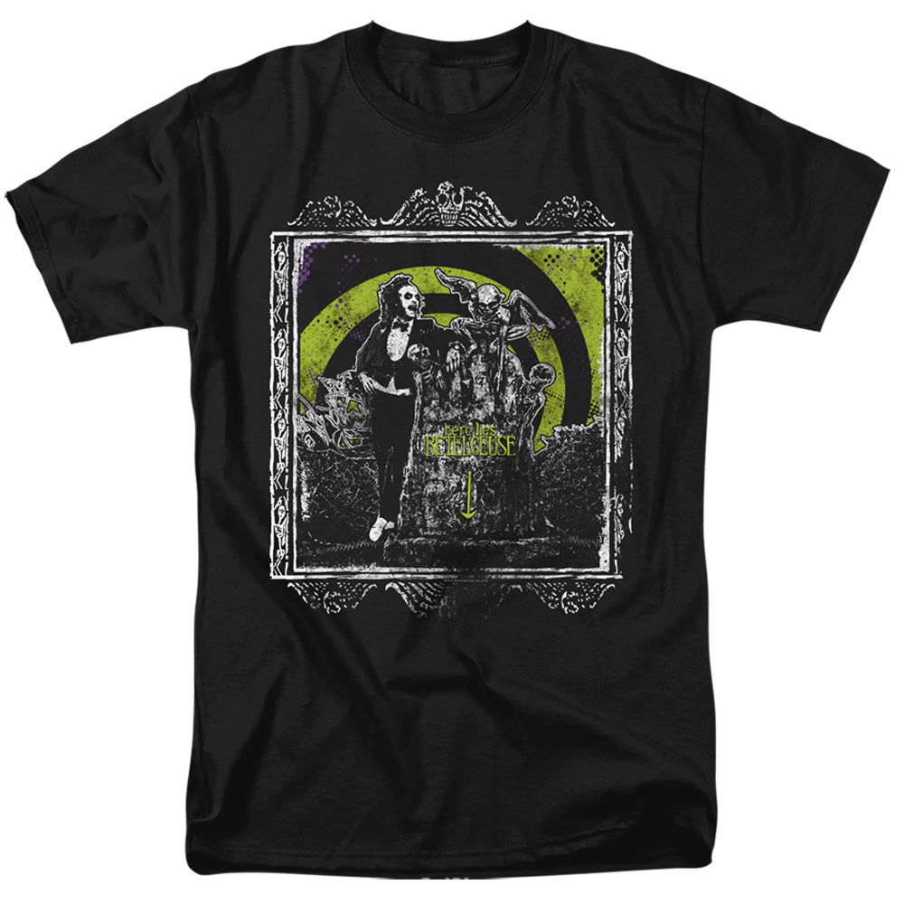 Beetlejuice Here Lies Mens T Shirt Black Officially Licensed