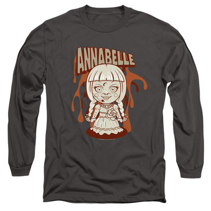 Annabelle Annabelle Illustration Mens Long Sleeve Shirt Charcoal Officially Licensed
