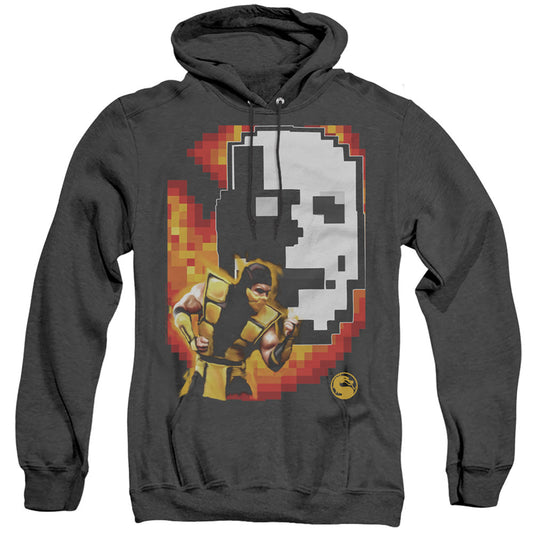 Mortal Kombat Klassic Scorpion Mens Heather Hoodie Black Officially Licensed