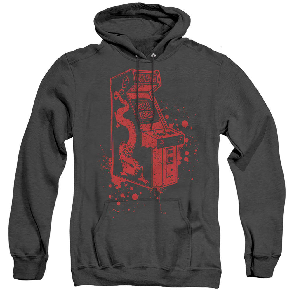 Mortal Kombat Klassic Insert Coin Mens Heather Hoodie Black Officially Licensed