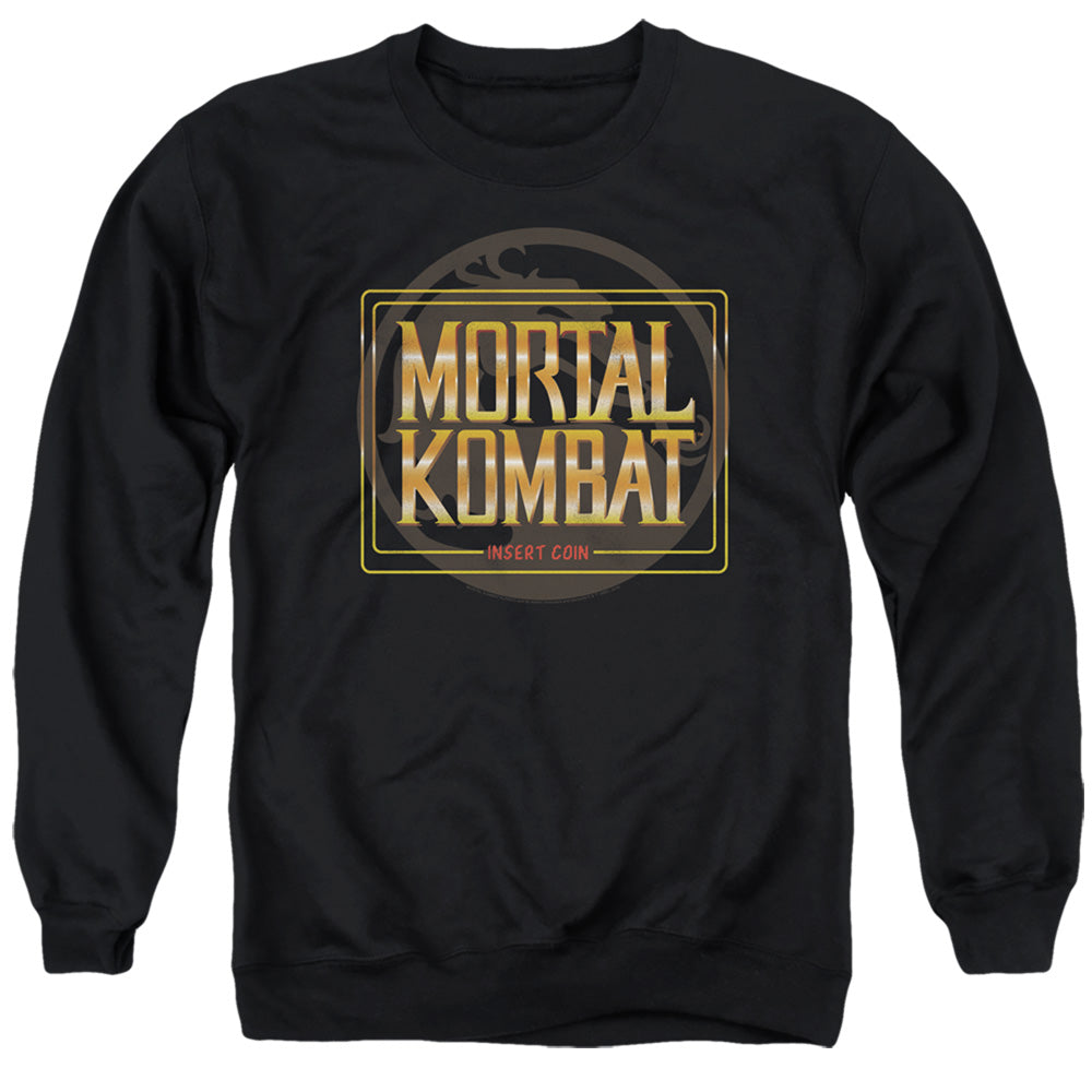 Mortal Kombat Klassic Insert Coin Mens Crewneck Sweatshirt Black Officially Licensed
