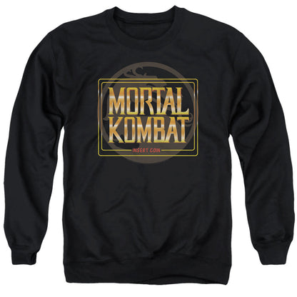 Mortal Kombat Klassic Insert Coin Mens Crewneck Sweatshirt Black Officially Licensed