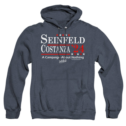 Seinfeld Election Tee Mens Heather Hoodie Navy Officially Licensed