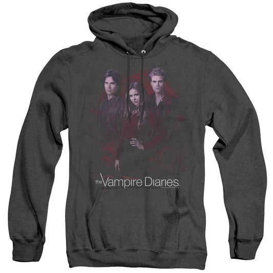 Vampire Diaries Company Of Three Mens Heather Hoodie Black Officially Licensed