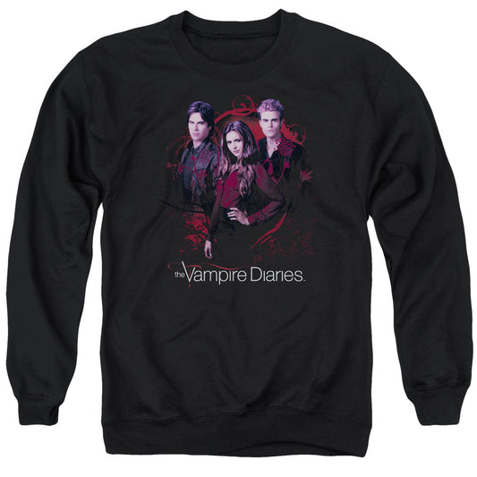 Vampire Diaries Company Of Three Mens Crewneck Sweatshirt Black Officially Licensed