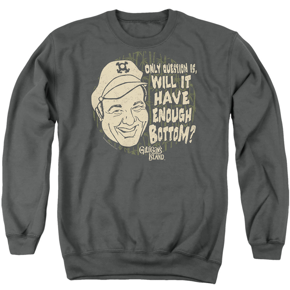 Gilligans Island Enough Bottom Mens Crewneck Sweatshirt Charcoal Officially Licensed