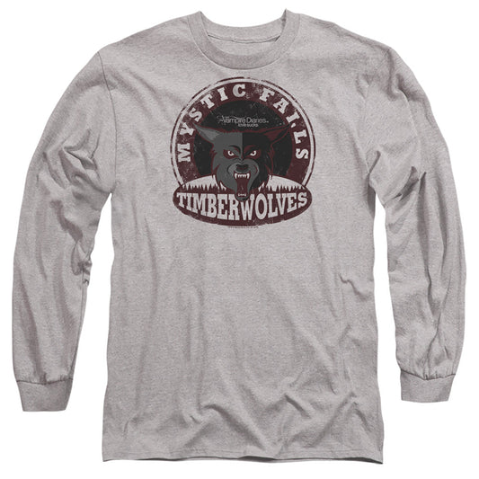 Vampire Diaries Timberwolves Mens Long Sleeve Shirt Athletic Heather Officially Licensed