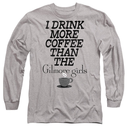 Gilmore Girls More Coffee Mens Long Sleeve Shirt Athletic Heather Officially Licensed
