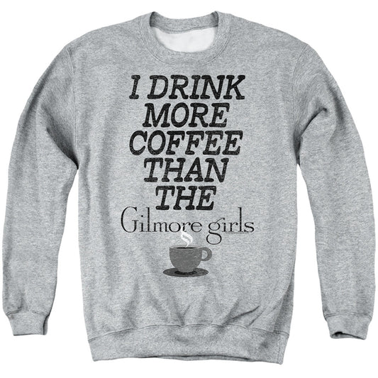 Gilmore Girls More Coffee Mens Crewneck Sweatshirt Athletic Heather Officially Licensed