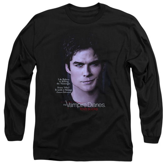 Vampire Diaries Messanger Mens Long Sleeve Shirt Black Officially Licensed