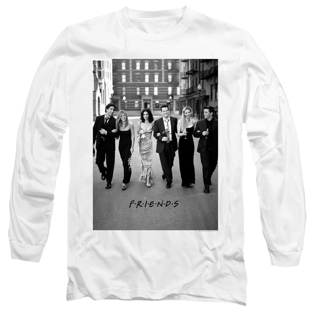 Friends Walk The Streets Mens Long Sleeve Shirt White Officially Licensed