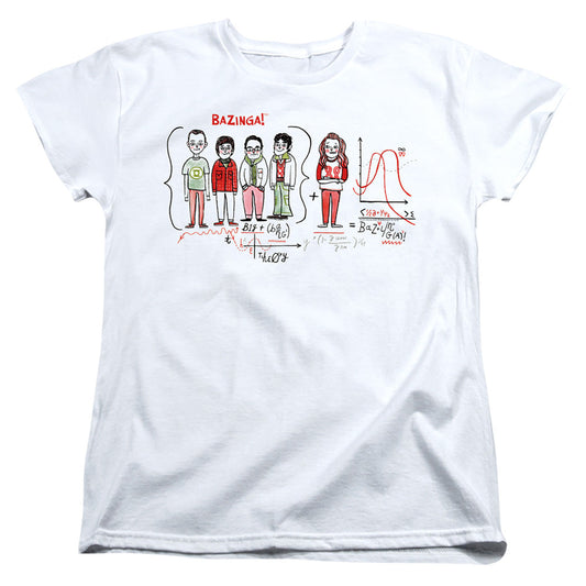 Big Bang Theory Bazinga Equation Womens T Shirt White