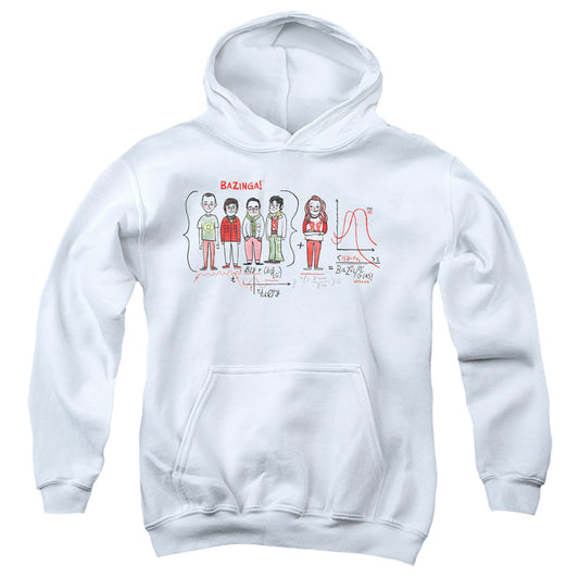 Big Bang Theory Bazinga Equation Kids Youth Hoodie White