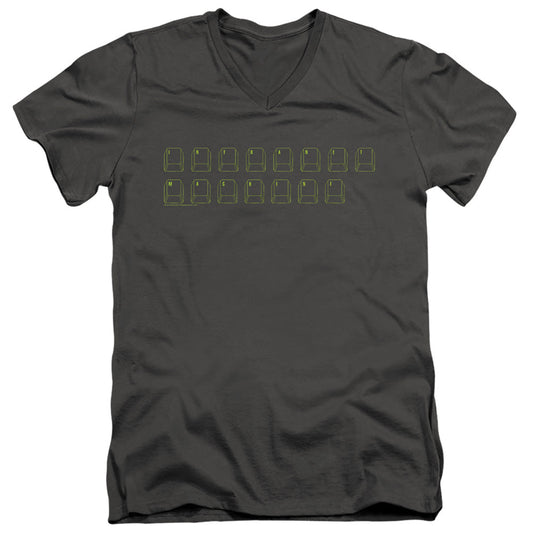 Big Bang Theory Intranet Machine Mens Slim Fit V-Neck T Shirt Charcoal