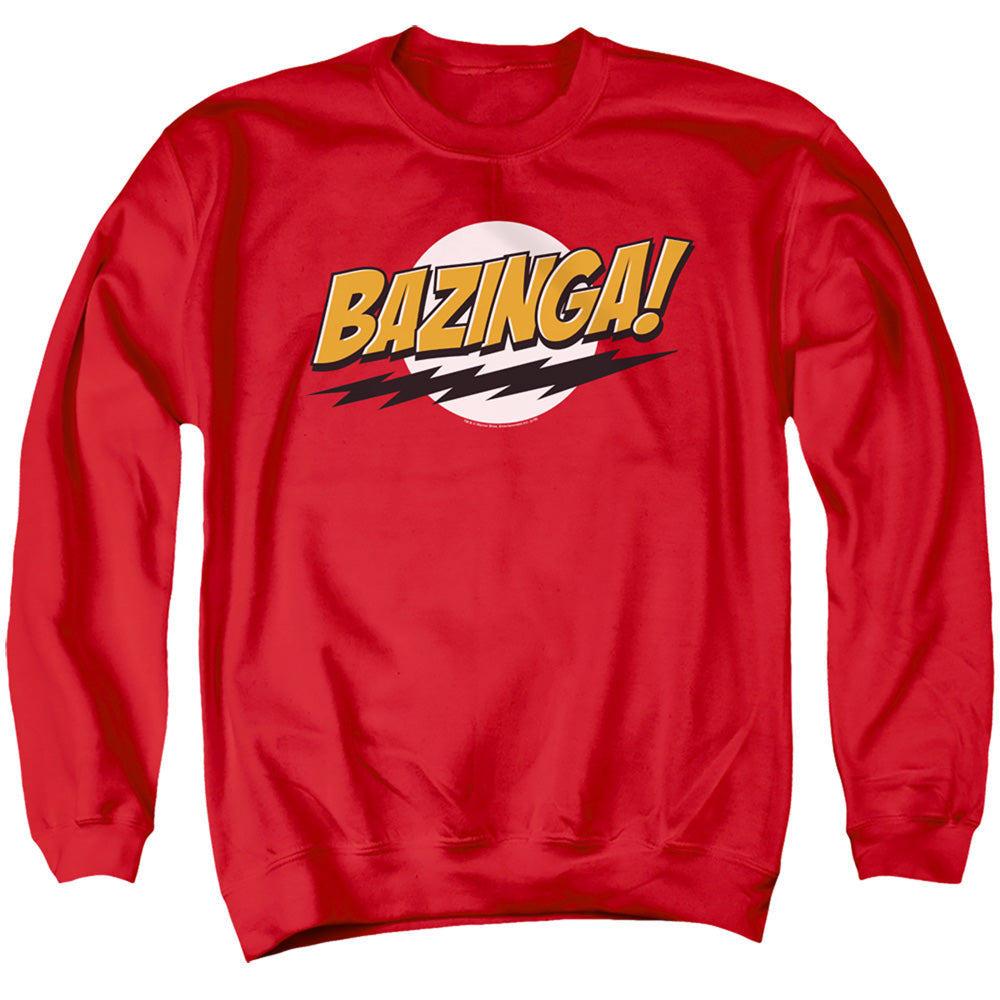 Big Bang Theory Bazinga Mens Crewneck Sweatshirt Red Officially Licensed