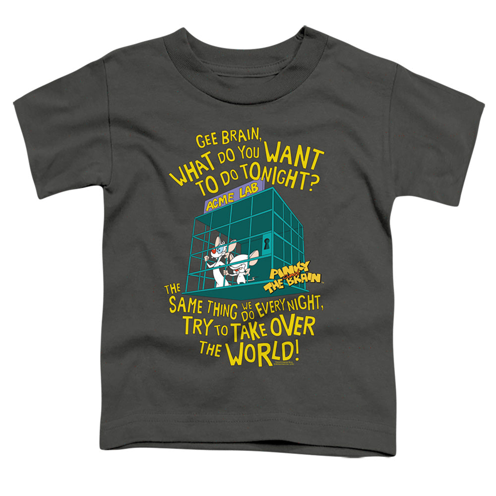 Pinky And The Brain The World Toddler Kids Youth T Shirt Charcoal Officially Licensed
