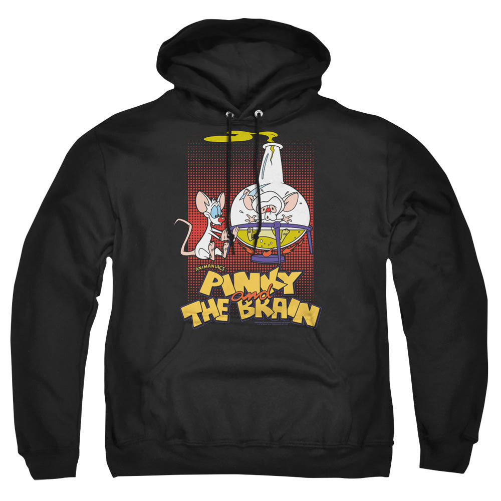 Pinky And The Brain Lab Flask Mens Hoodie Black Officially Licensed