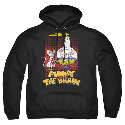 Pinky And The Brain Lab Flask Mens Hoodie Black Officially Licensed