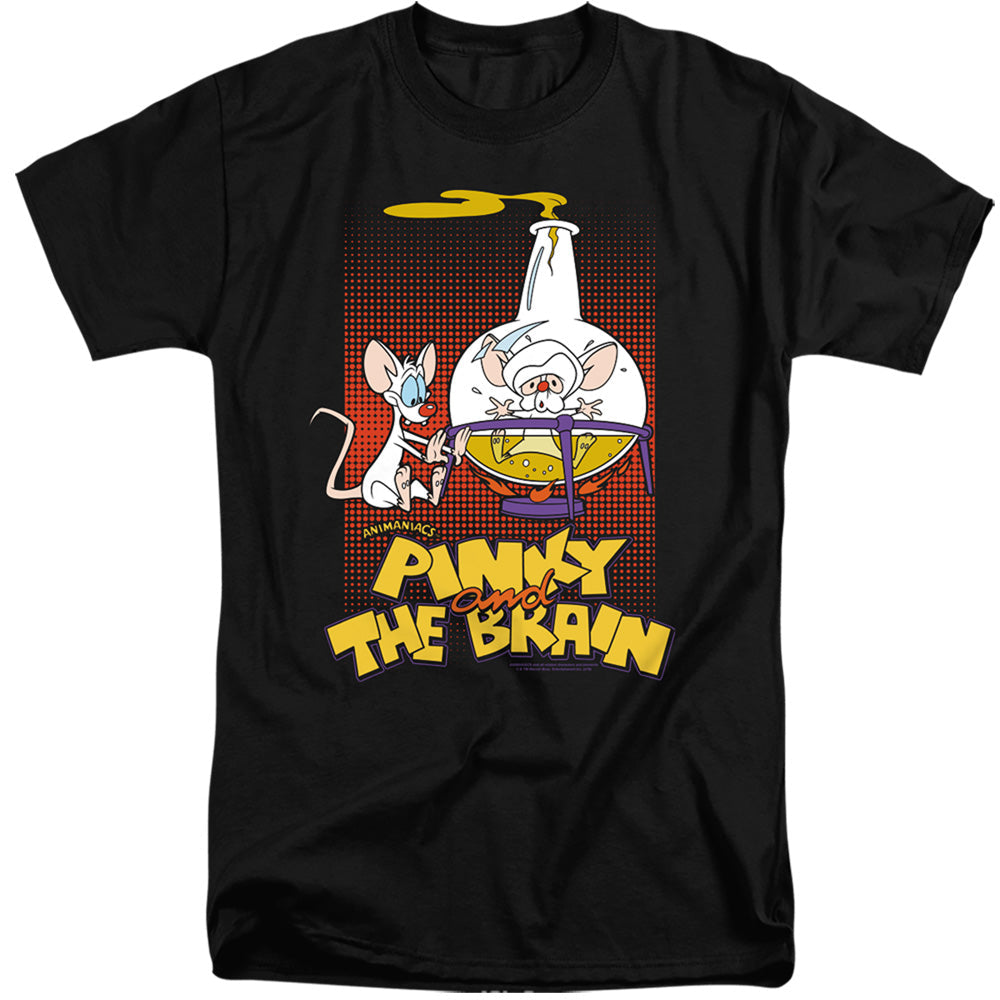 Pinky And The Brain Lab Flask Mens Tall T Shirt Black Officially Licensed