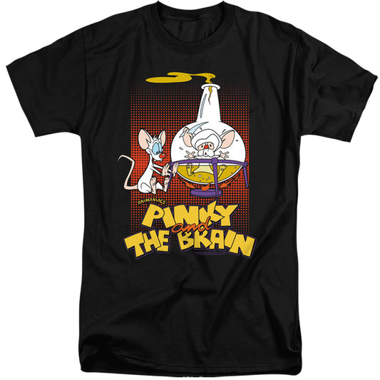 Pinky And The Brain Lab Flask Mens Tall T Shirt Black Officially Licensed